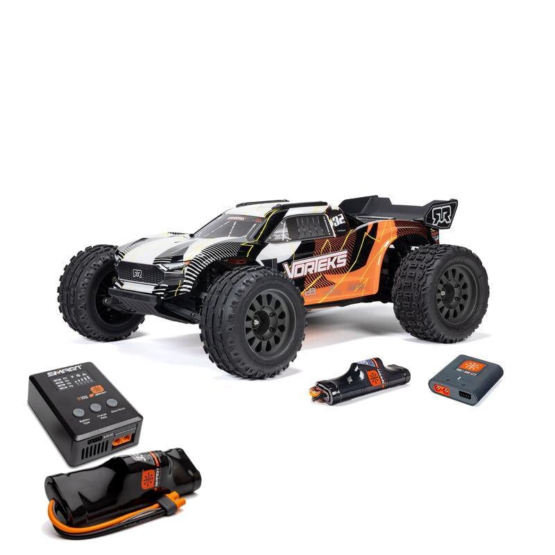 VORTEKS MEGA 550 Brushed 2WD Stadium Truck RTR with Battery & Charger, Orange