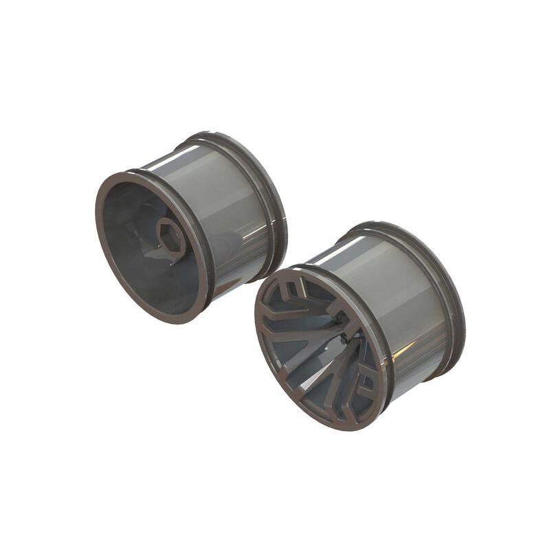 MT 2.8 Wheel 14mm Hex Gun Metal (2)