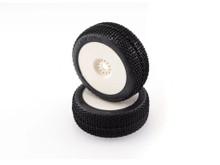 Miami 1/8 Buggy Tires Pre-Glued on White Rims (Super Soft)