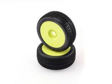 Miami 1/8 Buggy Tires Pre-Glued on Yellow Rims (Soft)