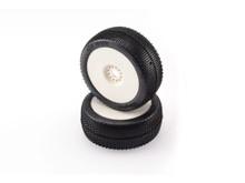 Bangkok V2 1/8 Buggy Tires Pre-Glued on White Rims (Super Soft)