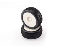 Bangkok V2 1/8 Buggy Tires Pre-Glued on White Rims (Soft)