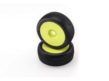 Bangkok V2 1/8 Buggy Tires Pre-Glued on Yellow Rims (Orange / Rain)