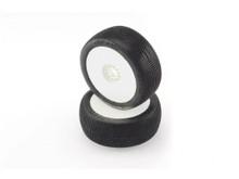 Amazzonia 1/8 Buggy Tires Pre-Glued on White Rims (Super Soft)