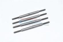 S STEEL ADJUSTABLE FR. STEERING & Rr UPPER ARM TIE ROD (NO BALL ENDS) -4PC SET