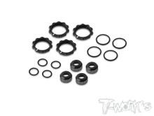 Aluminium 13mm Shock Adjustable Nut With Mark And Collar ( For Team Associated RC10 74.2 & B6.4 ) Black