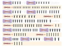 64 Titanium Screw set ( UFO Head ) 136pcs ( For Team Associated RC10 B74.2 )
