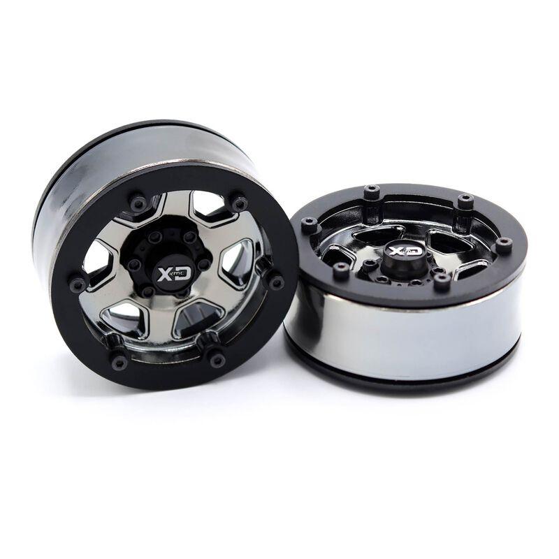 Incision 1.9 KMC KM233 Hex Black Chrome Plastic