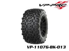 Bull Dog Evo 1/8 Monster Truck Tires (Set of 4 - PreGlued on Black Rims)