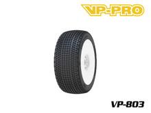803 Striker Evo 1/8 Offroad Buggy Tires Pre-Glued on White Rims - M4 Super Soft Compound (2 Pcs)