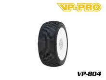 804 Turbo Trax Evo V2 1/8 Offroad Buggy Tires Pre-Glued on White Rims - M3 Soft Compound (2 Pcs)