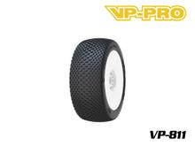 811 Rain Master Evo 1/8 Buggy Tires PRE-GLUED on White Rims - M3 Compound (2)