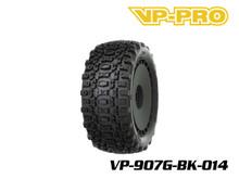 Bull Dog Evo 1/8 Offroad Recreational Truggy Tires (Set of 4 - PreGlued on Black Rims)
