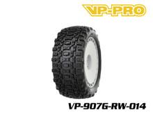 Bull Dog Evo 1/8 Offroad Recreational Truggy Tires (Set of 4 - PreGlued on White Rims)