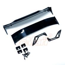 CARBON GRAPHITE SPOILER WING MOUNT W/ PLASTIC REAR WINGS FOR 1/10 DRIFT TYPE A